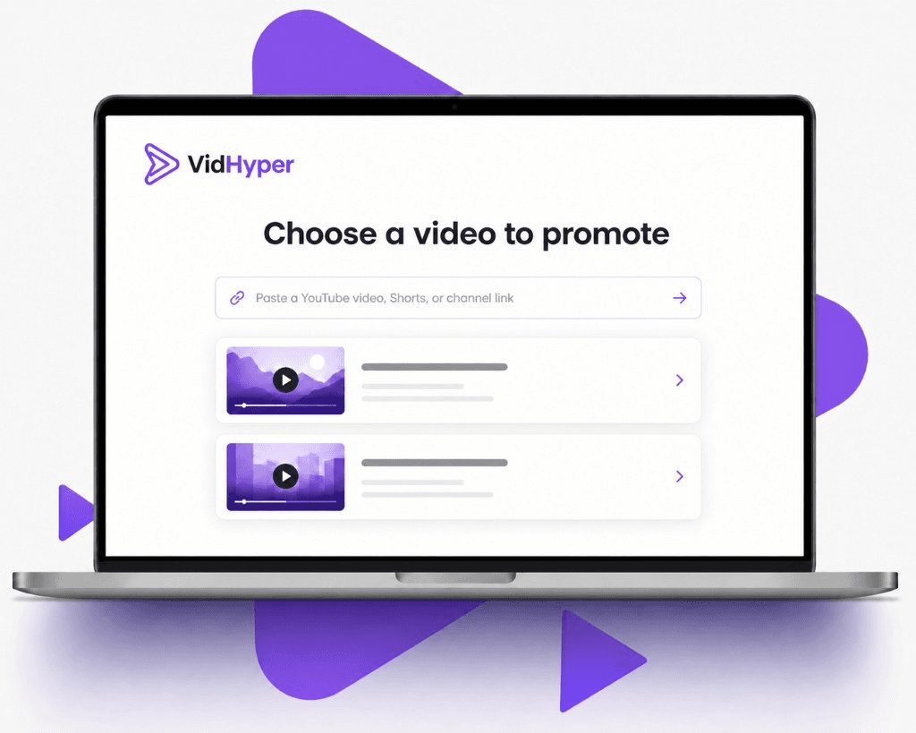 VidHyper campaign workspace on a laptop